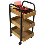 Oceanstar Portable Storage Cart with 3 Easy Removable Bamboo Trays 3SC1675
