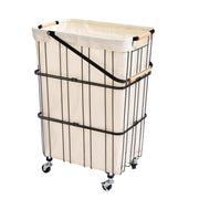 Oceanstar Mobile Rolling Storage Laundry Basket Cart with Handle WLS1736