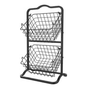 Oceanstar 2-Tier Storage Kitchen Wire Basket Stand, Black - 2FB1927