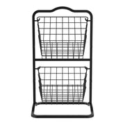 Oceanstar 2-Tier Storage Kitchen Wire Basket Stand, Black - 2FB1927
