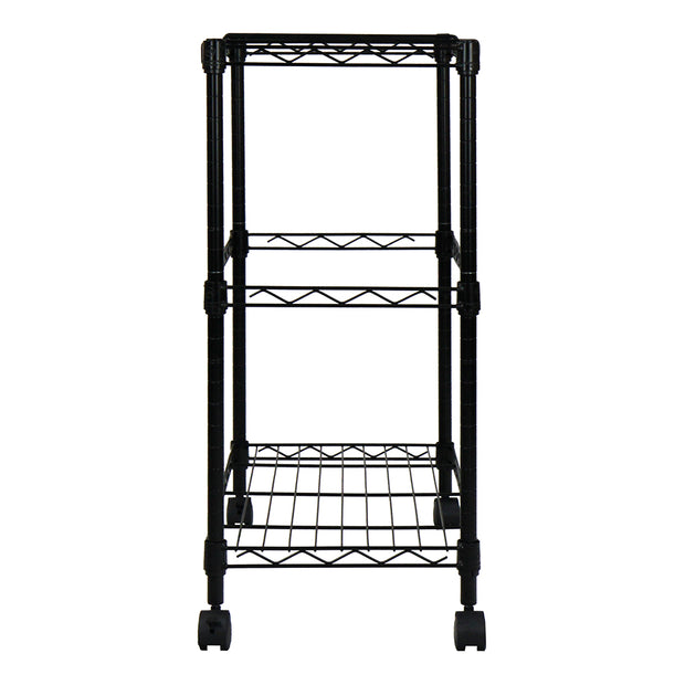 Oceanstar Portable 2-Tier Metal Rolling File Cart, Black 2MRC1507