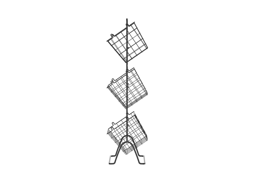 Wire Frame Bucket Modular Stand Oceanstar 3-Tier Metal Wire Storage Basket Stand with Removable Basket