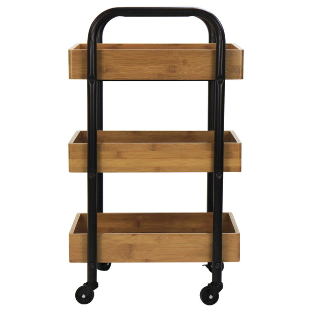 Oceanstar Portable Storage Cart with 3 Easy Removable Bamboo Trays 3SC1675