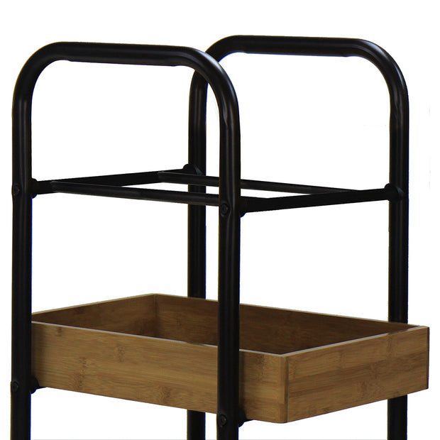 Oceanstar Portable Storage Cart with 3 Easy Removable Bamboo Trays 3SC1675