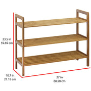 Oceanstar 3-Tier HPL Bamboo Shoe Rack, Natural