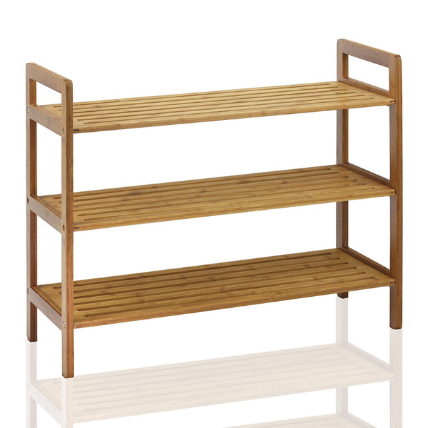 Natural Bamboo 3-Shelf Shoe Rack