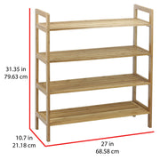 Oceanstar 4-Tier HPL Bamboo Shoe Rack, Natural