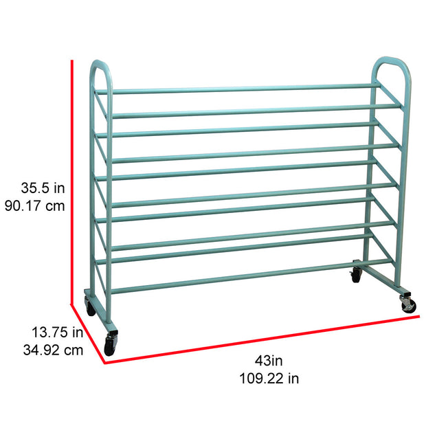 Oceanstar 5-Tier Metal Shoe Rack, Turquoise