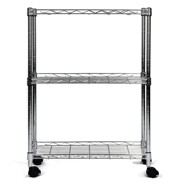 Oceanstar 3-Tier Shelving All-Purpose Utility Cart, Chrome AUS1477