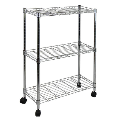 Organize It All Chrome 2-Tier Metal Wall Mount Bathroom Shelf (17.75-in x  21.5-in x 10.25-in) in the Bathroom Shelves department at