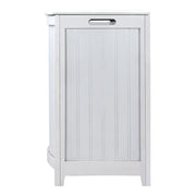 Oceanstar White Finished Bowed Front Laundry Wood Hamper with Interior Bag BHP0106W