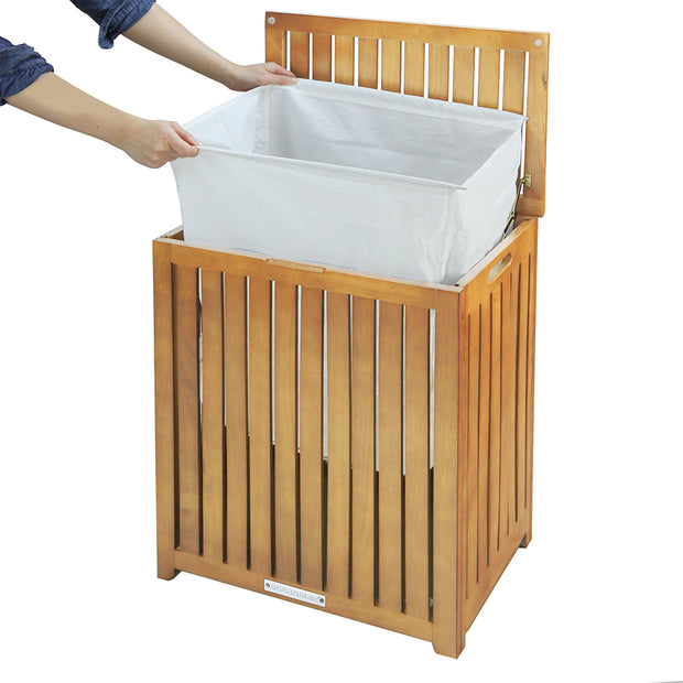 Oceanstar HPL Spa-Style Bamboo Laundry Hamper BRH1248