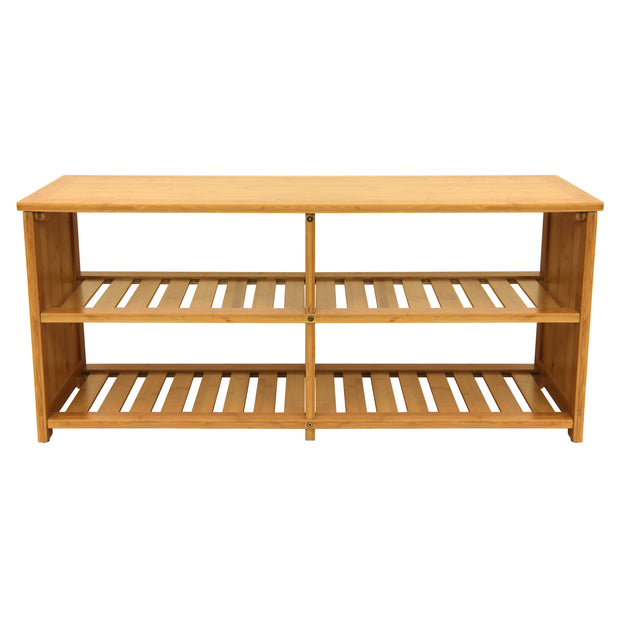 Oceanstar 10-Pair Bamboo Entryway Storage Bench