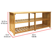 Oceanstar 10-Pair Bamboo Entryway Storage Bench