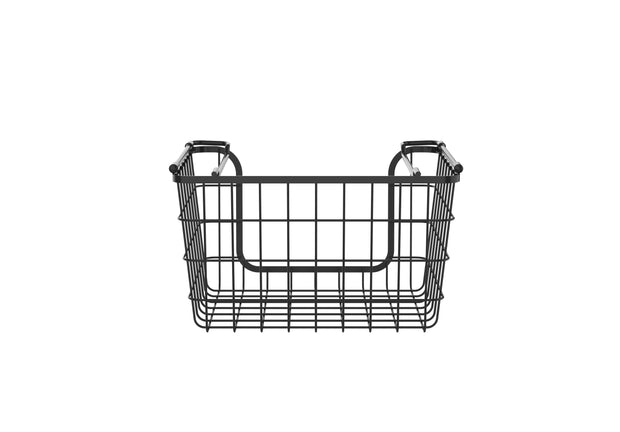 Oceanstar Stackable Metal Wire Storage Basket Set for Pantry, Countertop,  Kitchen or Bathroom - Black (Set of 2) BSM1804 - The Home Depot