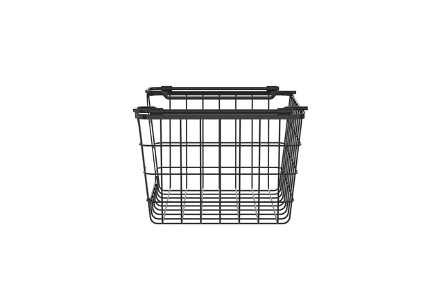 Oceanstar Oceanstar Stackable Metal Wire Storage Basket Set for Pantry,  Countertop, Kitchen or Bathroom – Black, Set of 3 in the Storage Bins &  Baskets department at