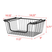 Oceanstar Stackable Metal Wire Storage Basket Set for Pantry, Countertop, Kitchen or Bathroom – Black, Set of 2