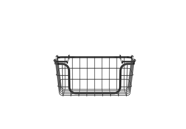 Oceanstar Stackable Metal Wire Storage Basket Set for Pantry, Countertop, Kitchen or Bathroom – Black, Set of 3