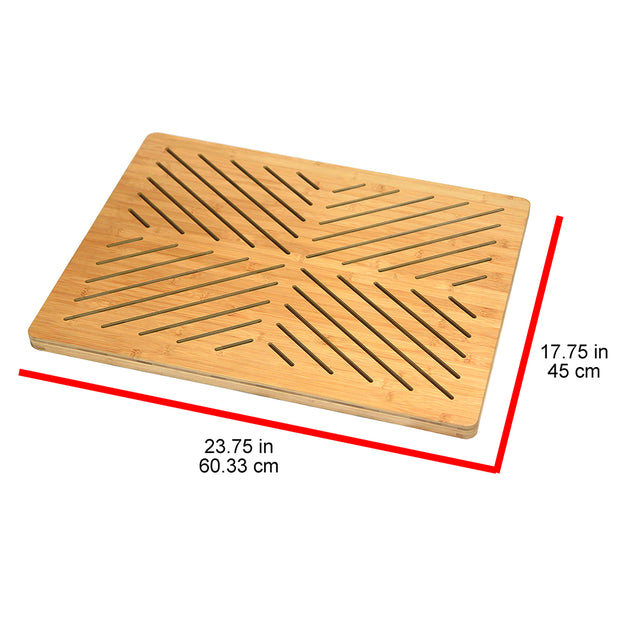 Oceanstar Bamboo Floor and Bath Mat with Non-Slip Rubber Feet FM1750CNC