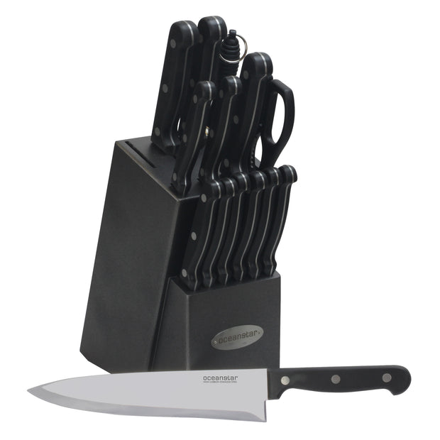 Knife Set, Elegant Life 15-Piece Kitchen Knife Set with Block