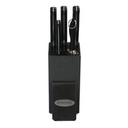 Oceanstar KS1200 Contemporary 6-Piece Knife Set with Block, Elegant Black