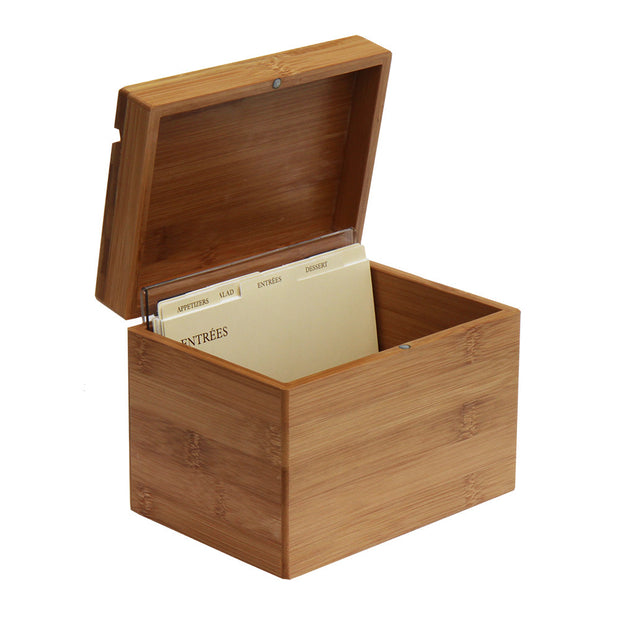 Oceanstar Bamboo Recipe Box with Divider RB1408