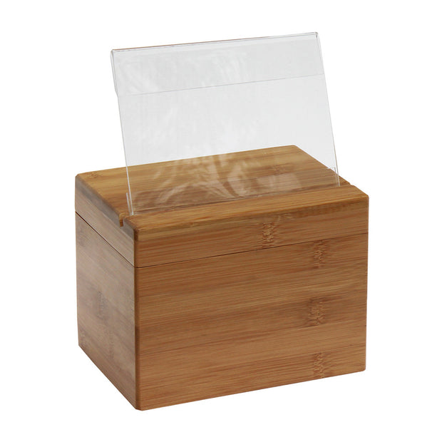 Oceanstar Bamboo Recipe Box with Divider RB1408