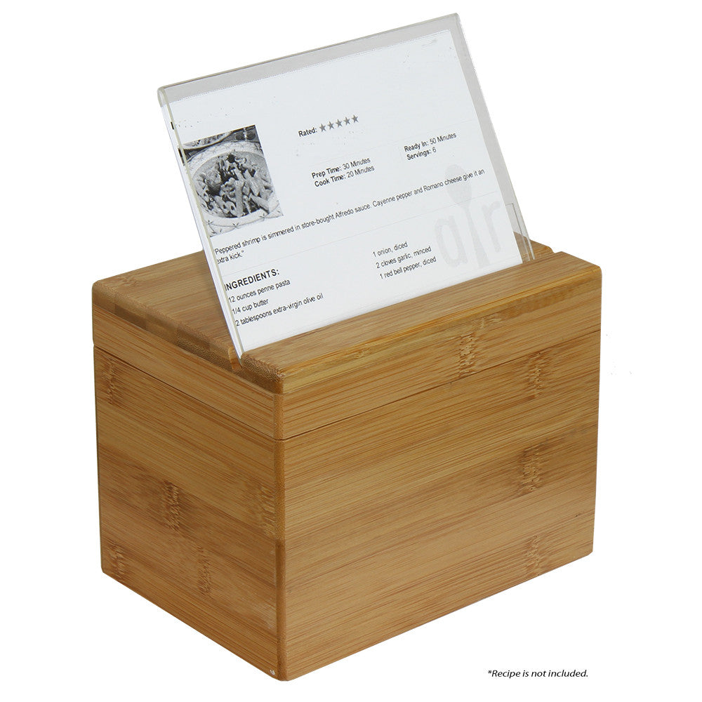 Boîte à Recettes Oceanstar En Bambou - Avec Intercalaires Et Cadre Transparent - Naturel