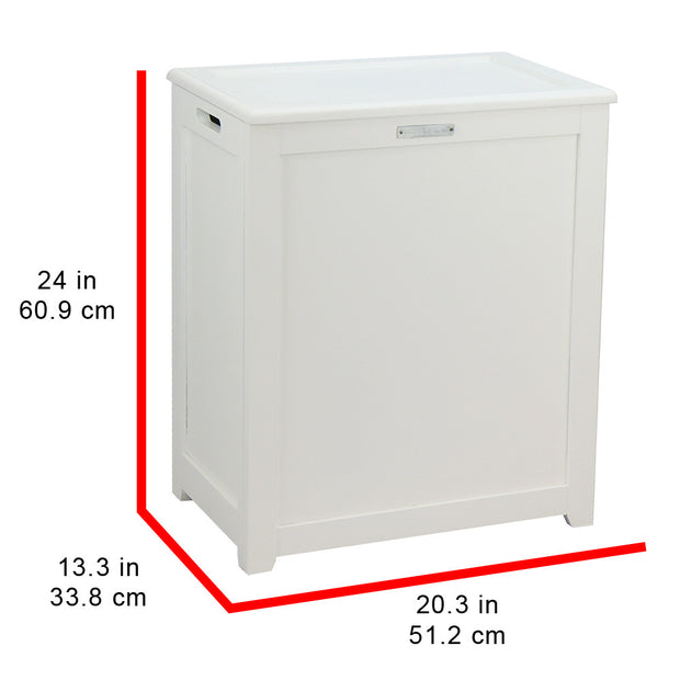 Oceanstar Storage Laundry Hamper, White