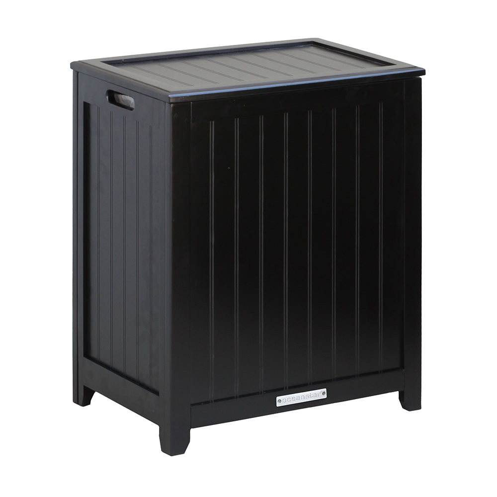 Oceanstar Mahogany Finished Rectangular Laundry HPL Wood Hamper with I
