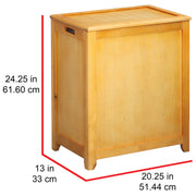 Oceanstar Natural Finished Rectangular Laundry HPL Wood Hamper with Interior Bag RHP0109N