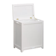 Oceanstar White Finished Rectangular Laundry HPL Wood Hamper with Interior Bag RHP0109W