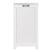 Oceanstar White Finished Rectangular Laundry HPL Wood Hamper with Interior Bag RHP0109W