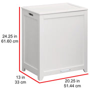 Oceanstar White Finished Rectangular Laundry HPL Wood Hamper with Interior Bag RHP0109W