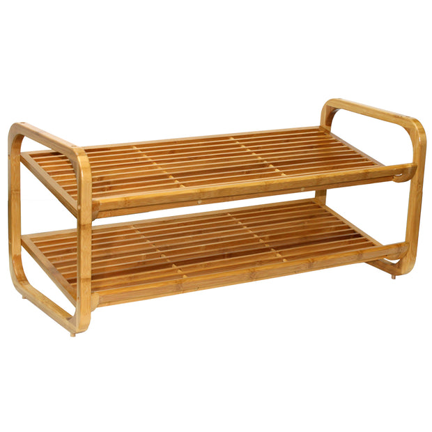 Oceanstar SR1224 2-Tier HPL Bamboo Shoe Rack