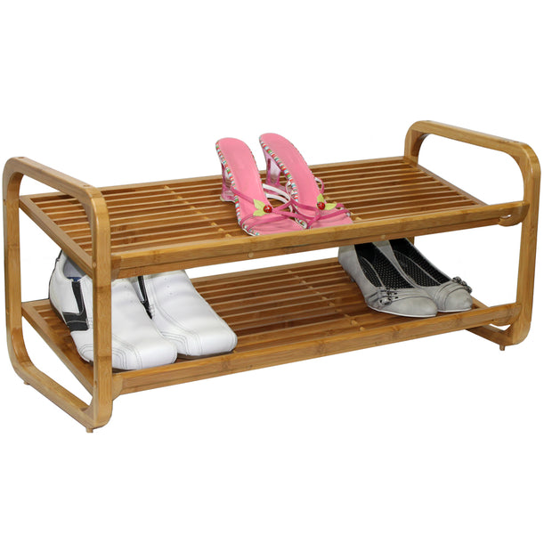 Oceanstar SR1224 2-Tier HPL Bamboo Shoe Rack