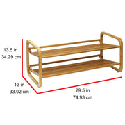 Oceanstar SR1224 2-Tier HPL Bamboo Shoe Rack