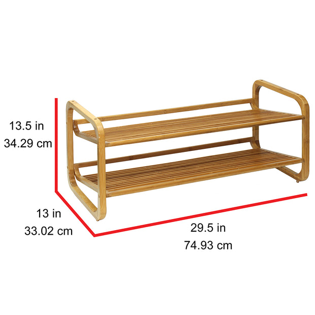 Oceanstar SR1224 2-Tier HPL Bamboo Shoe Rack