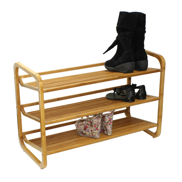 Oceanstar SR1231 3-Tier HPL Bamboo Shoe Rack