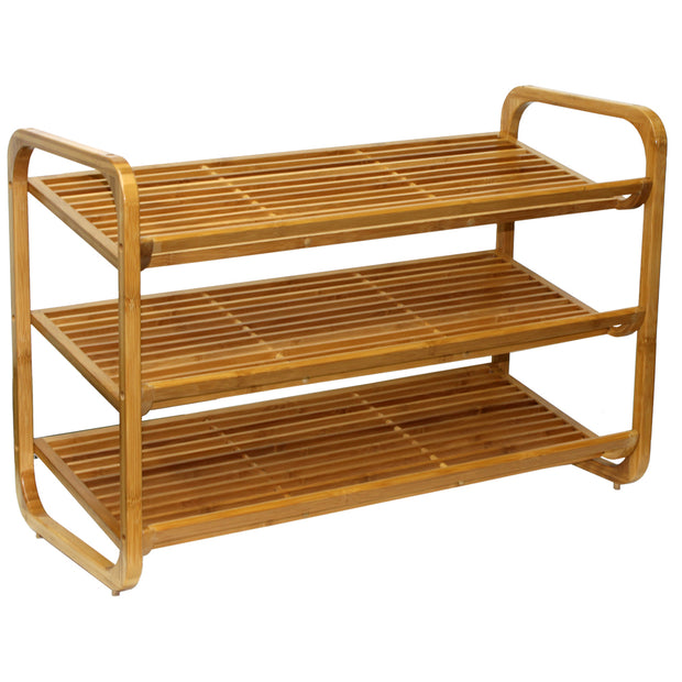 Oceanstar SR1231 3-Tier HPL Bamboo Shoe Rack