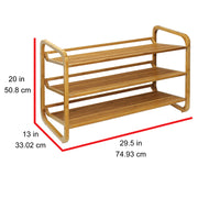 Oceanstar SR1231 3-Tier HPL Bamboo Shoe Rack