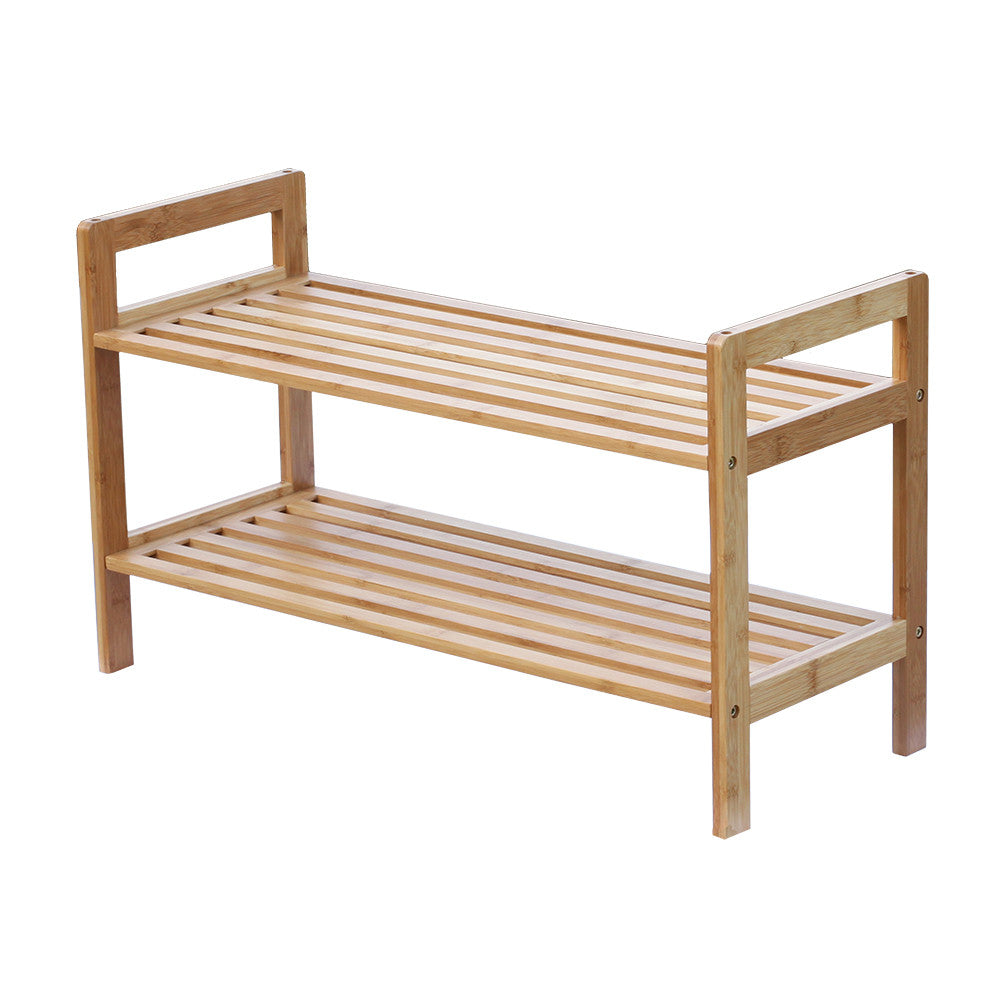 Bamboo Foldable Shoe Rack, Free Standing Shoe Organizer Storage Rack 2  tier, 2 tier - Dillons Food Stores