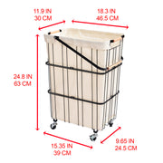 Oceanstar Mobile Rolling Storage Laundry Basket Cart with Handle WLS1736