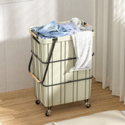 Oceanstar Mobile Rolling Storage Laundry Basket Cart with Handle WLS1736